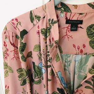 Floral pink button down top